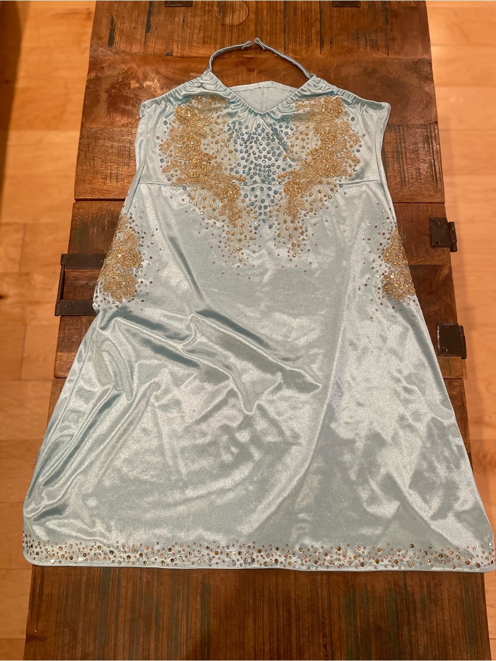 S/M contemporary lyrical Light Blue slip Halter Dress dance costume